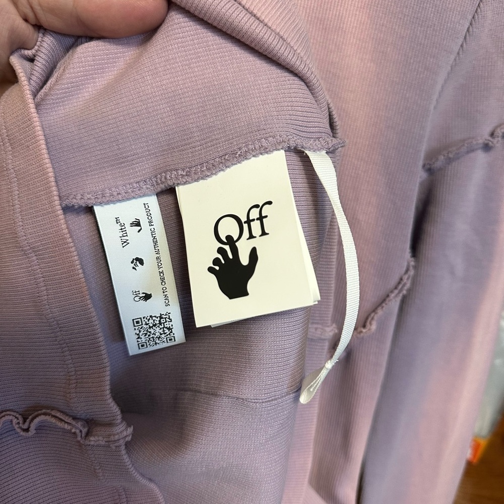 Off-White TM Brand Virgil Abloh Purple Laundry Rib Seasonal Long Sleeve Dress M - Picture 8 of 9